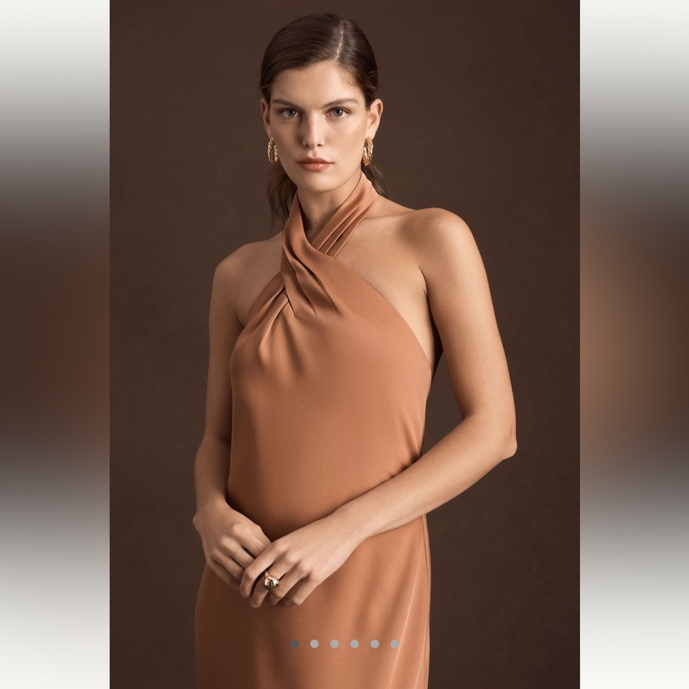 BLHDN RUBY Twist Satin Gown in Sand Dune